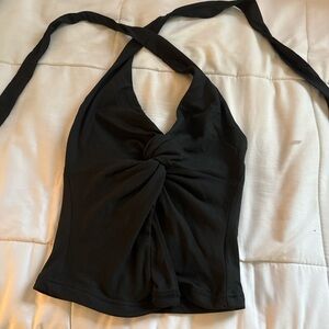 Elegant Black Halter Top